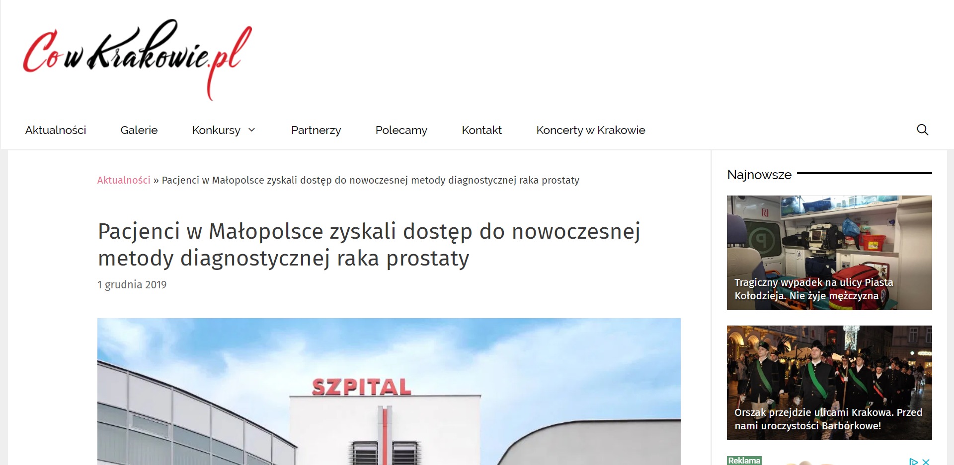Pacjenci w Małopolsce zyskali dostęp do nowoczesnej metody diagnostycznej raka prostaty. Szpital na Klinach w Krakowie jako pierwsza placówka medyczna w Małopolsce udostępnił w swojej ofercie medycznej najnowocześniejszy system do biopsji fuzyjnej prostaty – Koelis Trinity.