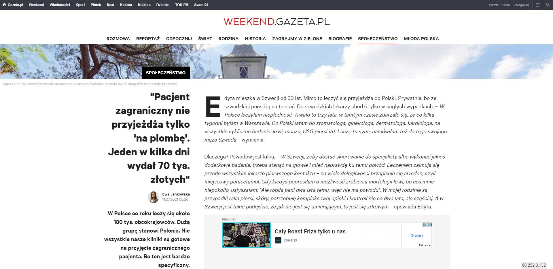 pacjent zagraniczny nie przyjezdza tylko na plombe jeden w kilka dni wydal tys zlotych