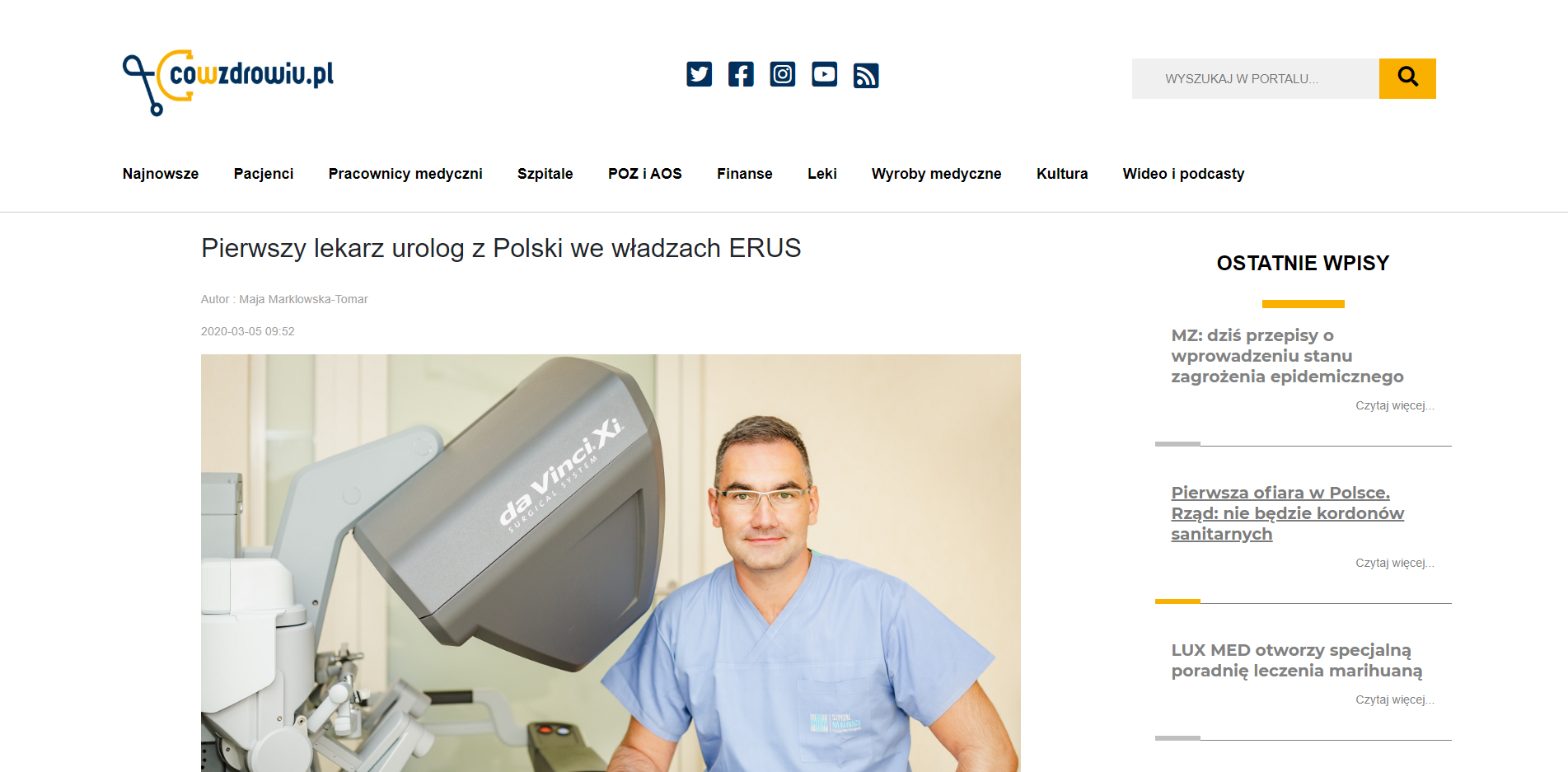 Pierwszy lekarz urolog z Polski we władzach ERUS