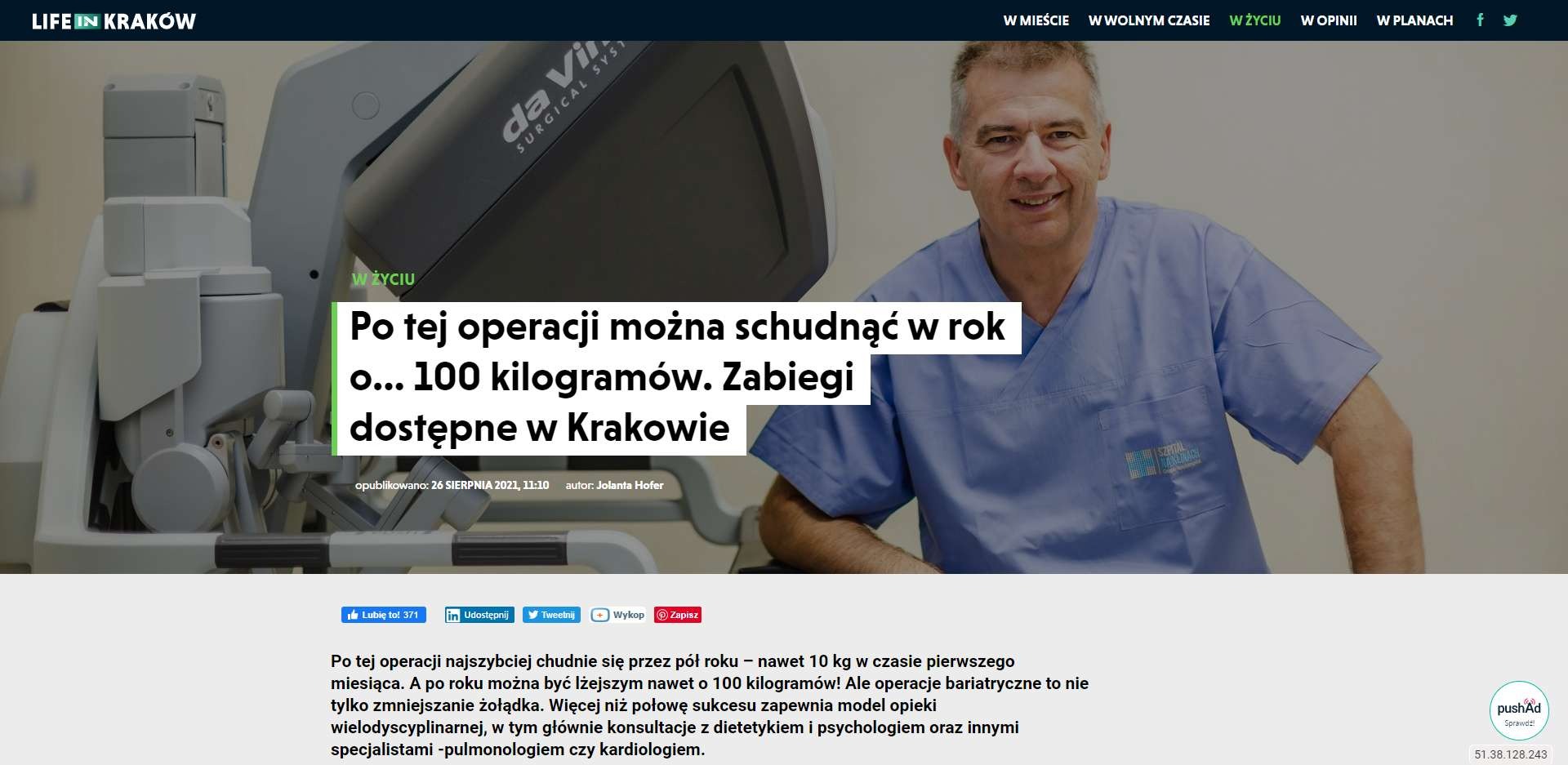 po tej operacji mozna schudnac w rok o kilogramow zabiegi dostepne w krakowie