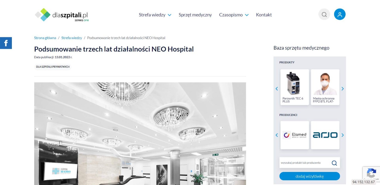 podsumowanie trzech lat dzialalnosci neo hospital