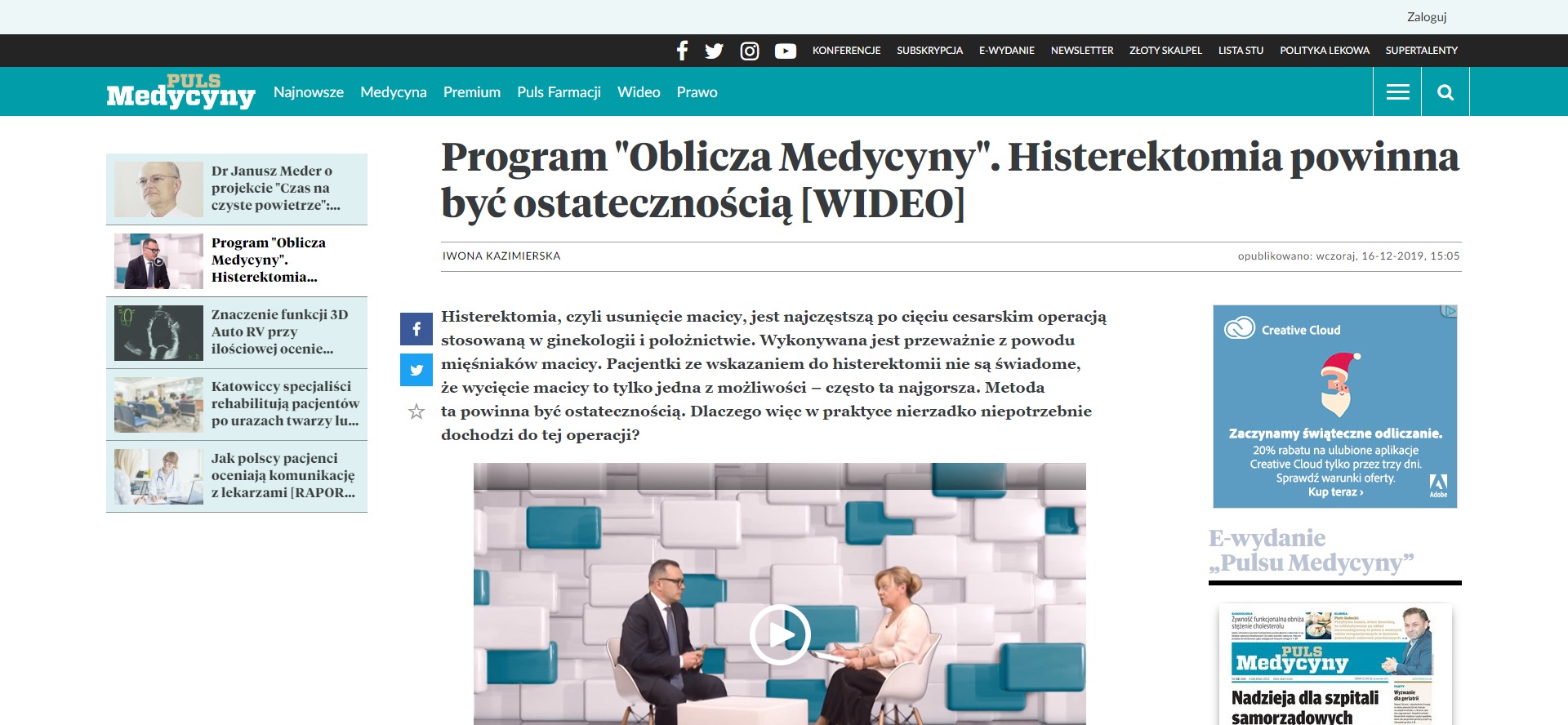 Program Oblicza Medycyny Histerektomia powinna być ostatecznością