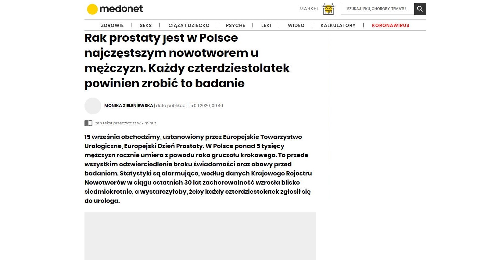 rak prostaty jest w polsce najczestszym nowotworem u mezczyzn kazdy czterdziestolatek powinien zrobic to badanie