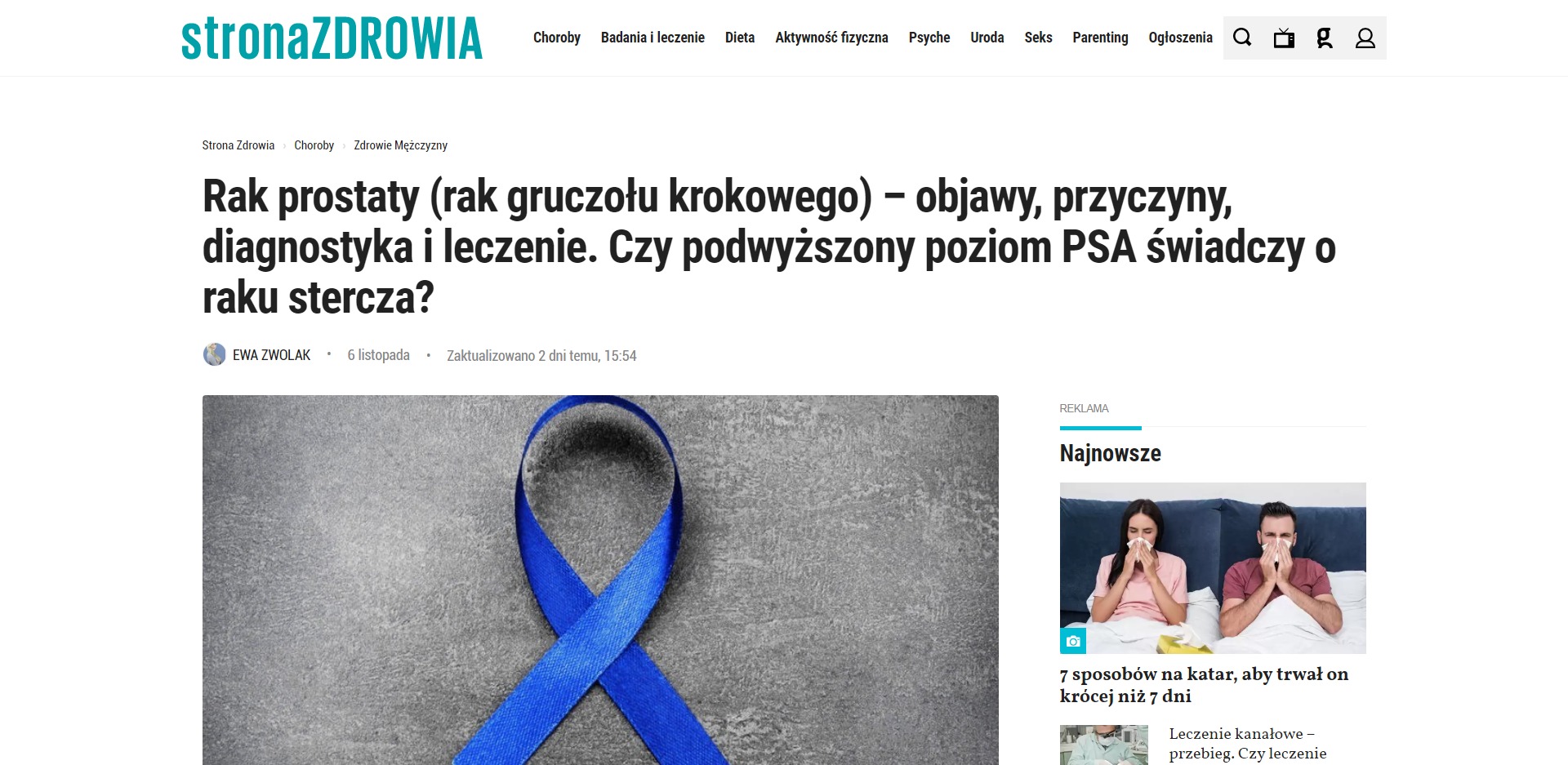 Rak prostaty (rak gruczołu krokowego) – objawy, przyczyny, diagnostyka i leczenie. Czy podwyższony poziom PSA świadczy o raku stercza