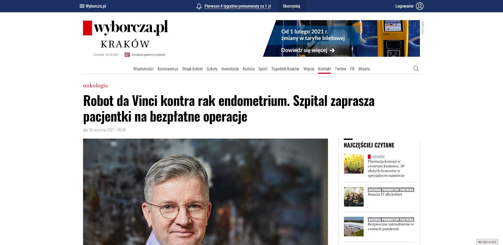 robot da vinci kontra rak endometrium szpital zaprasza pacjentki na bezplatne operacje