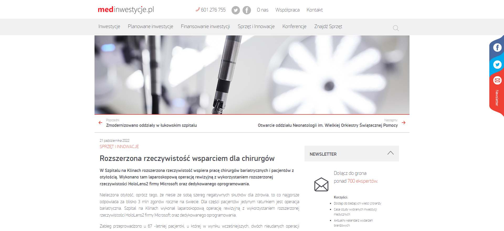 rozszerzona rzeczywistosc wsparciem dla chirurgow