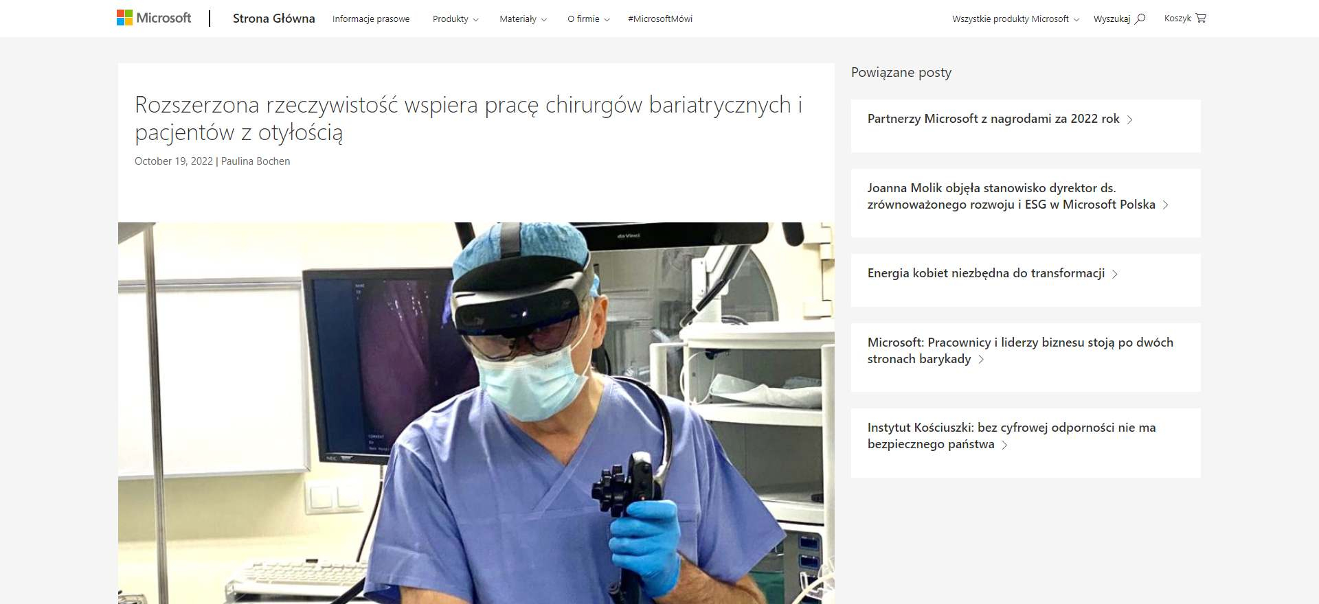 rozszerzona rzeczywistosc wspiera prace chirurgow bariatrycznych i pacjentow z otyloscia