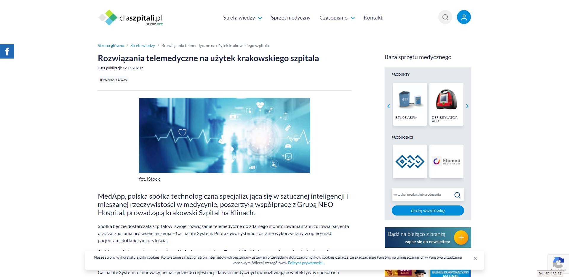 rozwiazania telemedyczne na uzytek krakowskiego szpitala