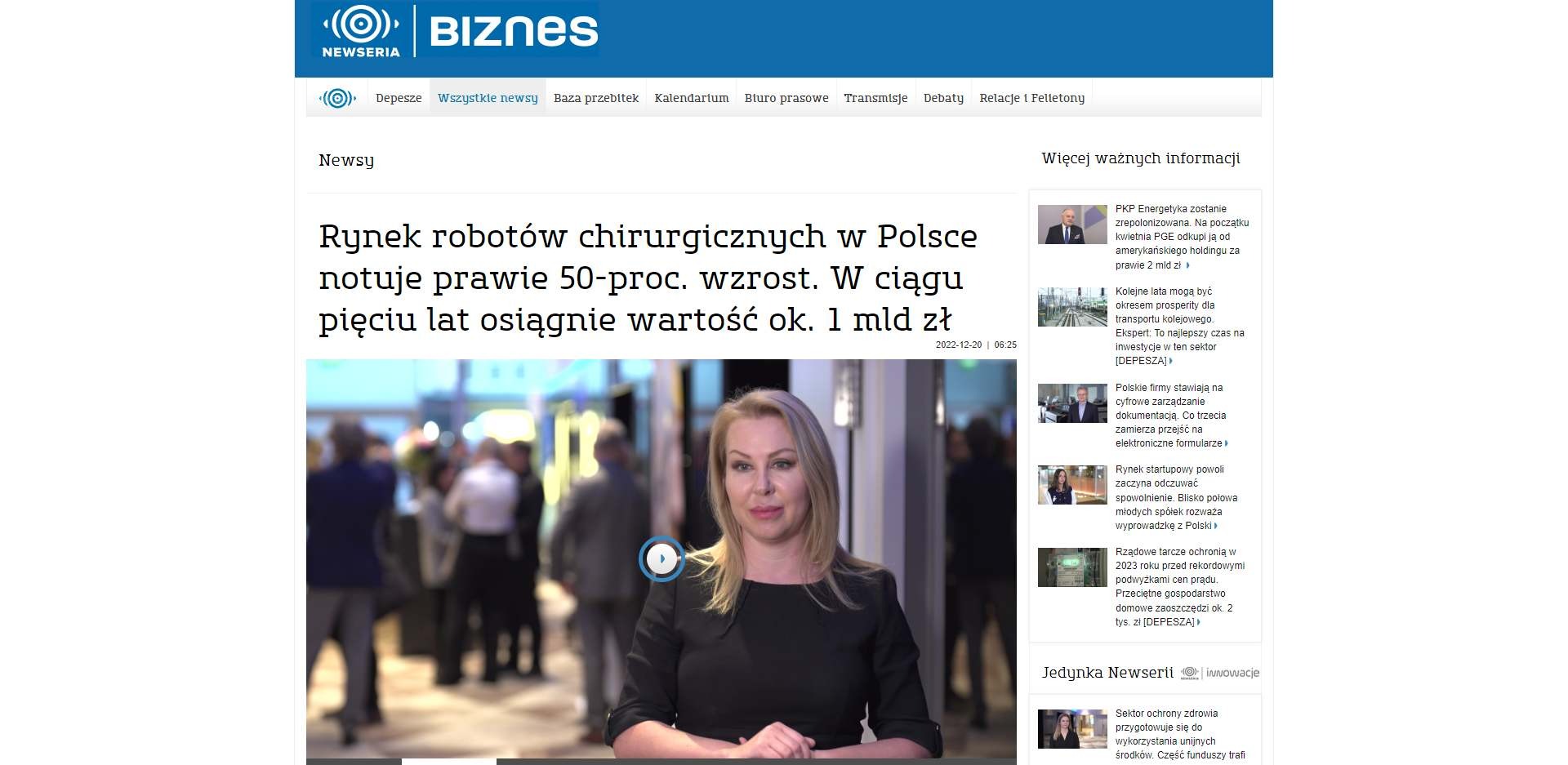 rynek robotow chirurgicznych w polsce notuje prawie proc wzrost w ciagu pieciu lat osiagnie wartosc ok mld zl