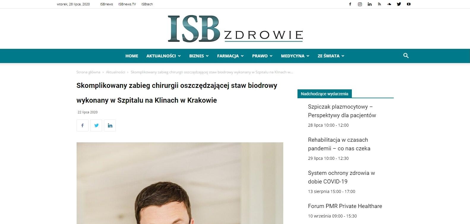 skomplikowany zabieg chirurgii oszczedzajacej staw biodrowy wykonany w szpitalu na klinach w krakowie
