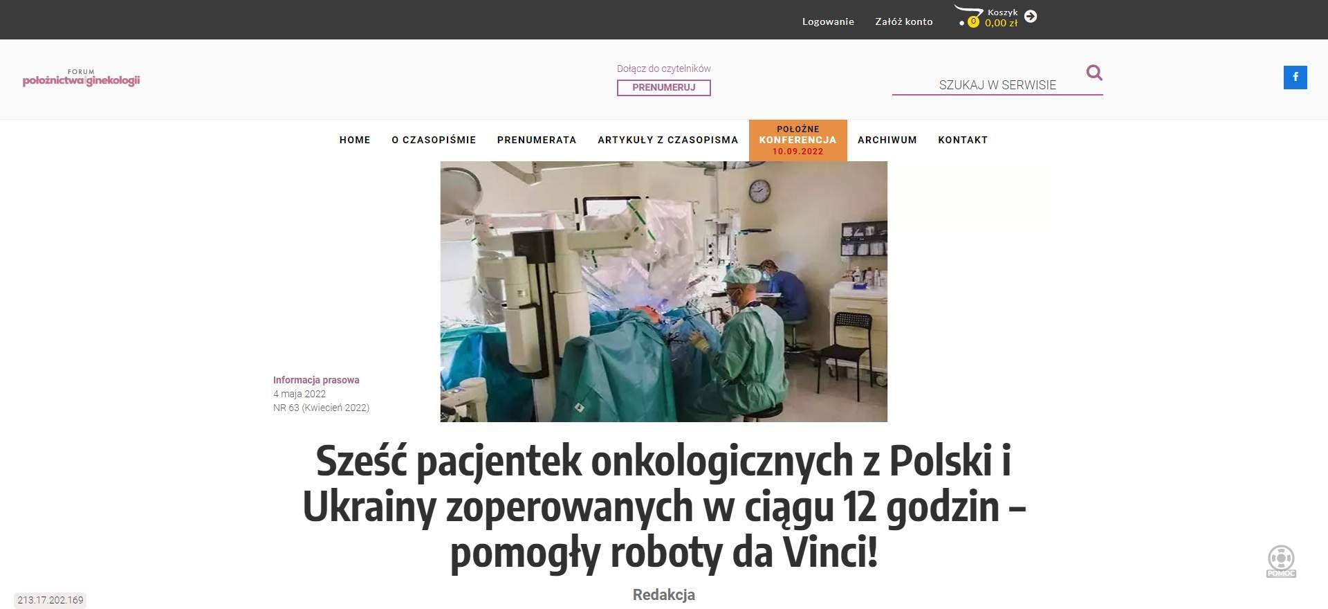 szesc pacjentek onkologicznych z polski i ukrainy zoperowanych w ciagu godzin pomogly roboty da vinci
