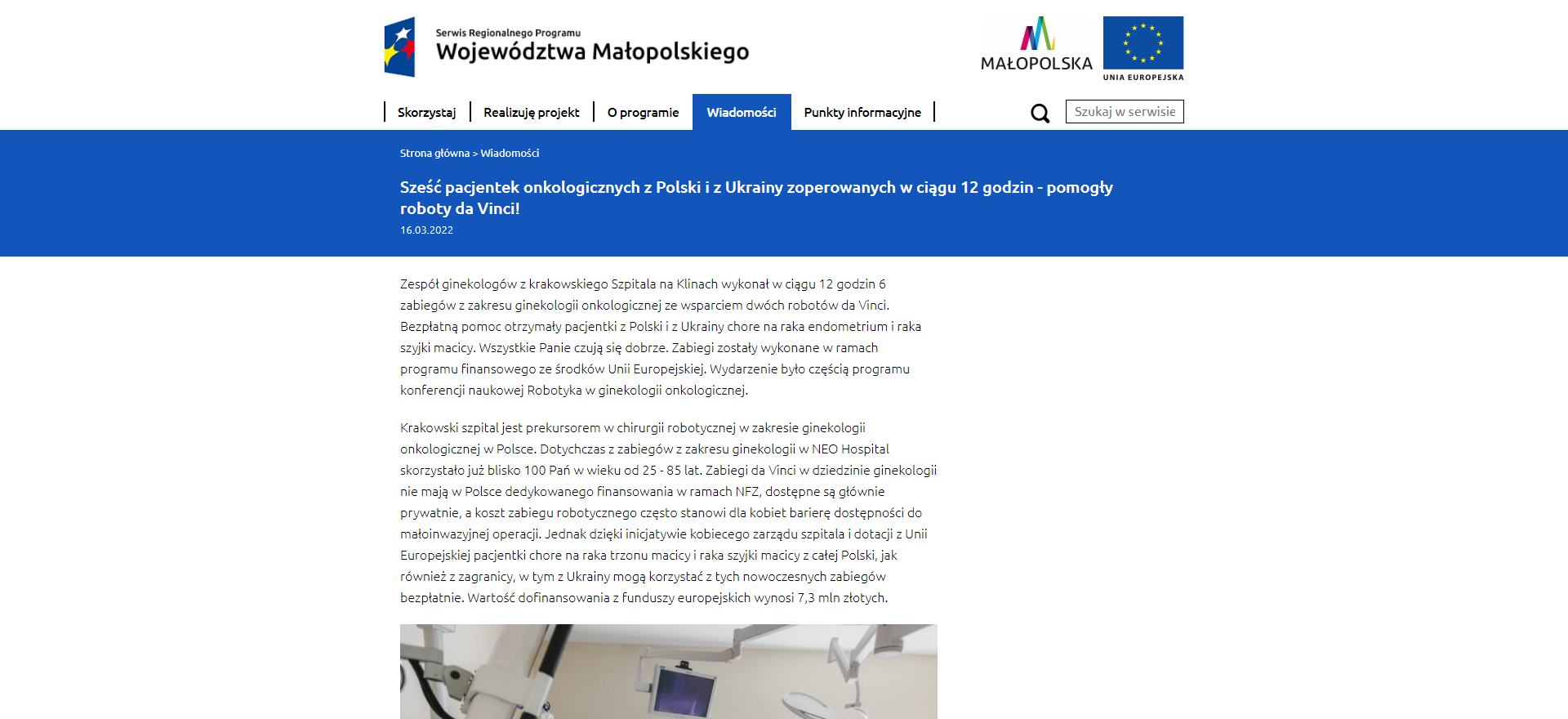szesc pacjentek onkologicznych z polski i z ukrainy zoperowanych w ciagu godzin pomogly roboty da vinci