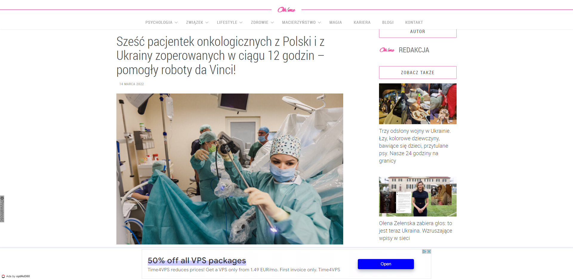 szesc pacjentek onkologicznych z polski i z ukrainy zoperowanych w ciagu godzin pomogly roboty da vinci
