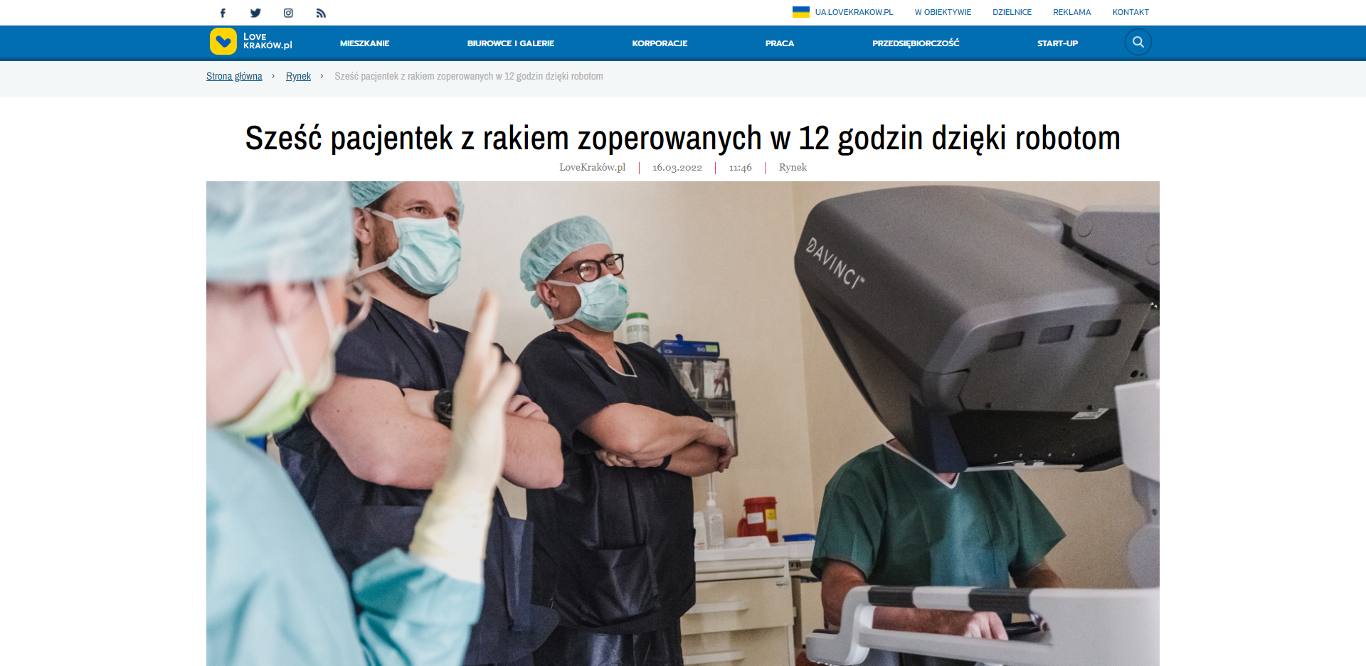 szesc pacjentek z rakiem zoperowanych w godzin dzieki robotom