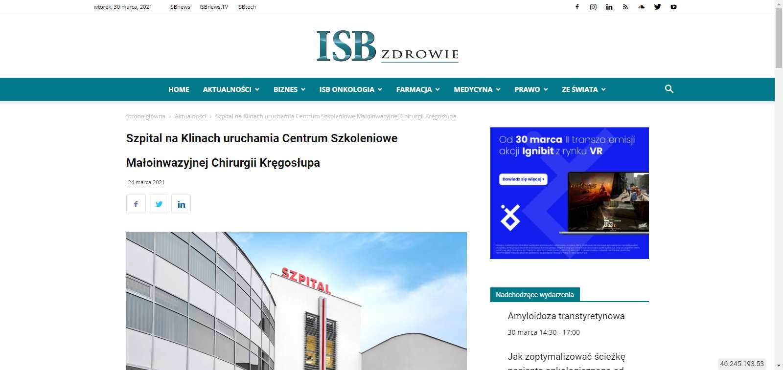 szpital na klinach uruchamia centrum szkoleniowe maloinwazyjnej chirurgii kregoslupa