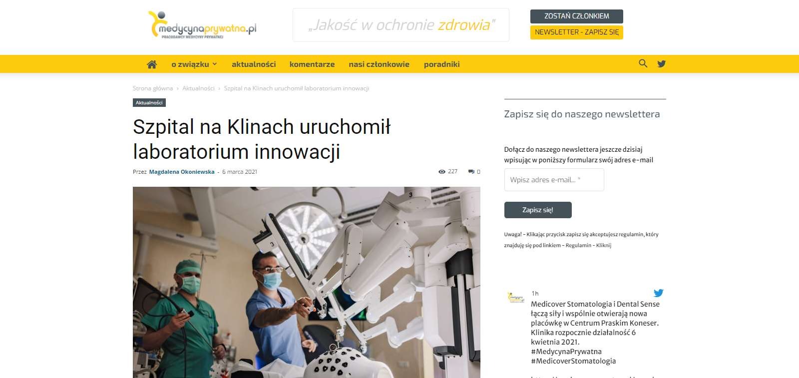 szpital na klinach uruchomil laboratorium innowacji