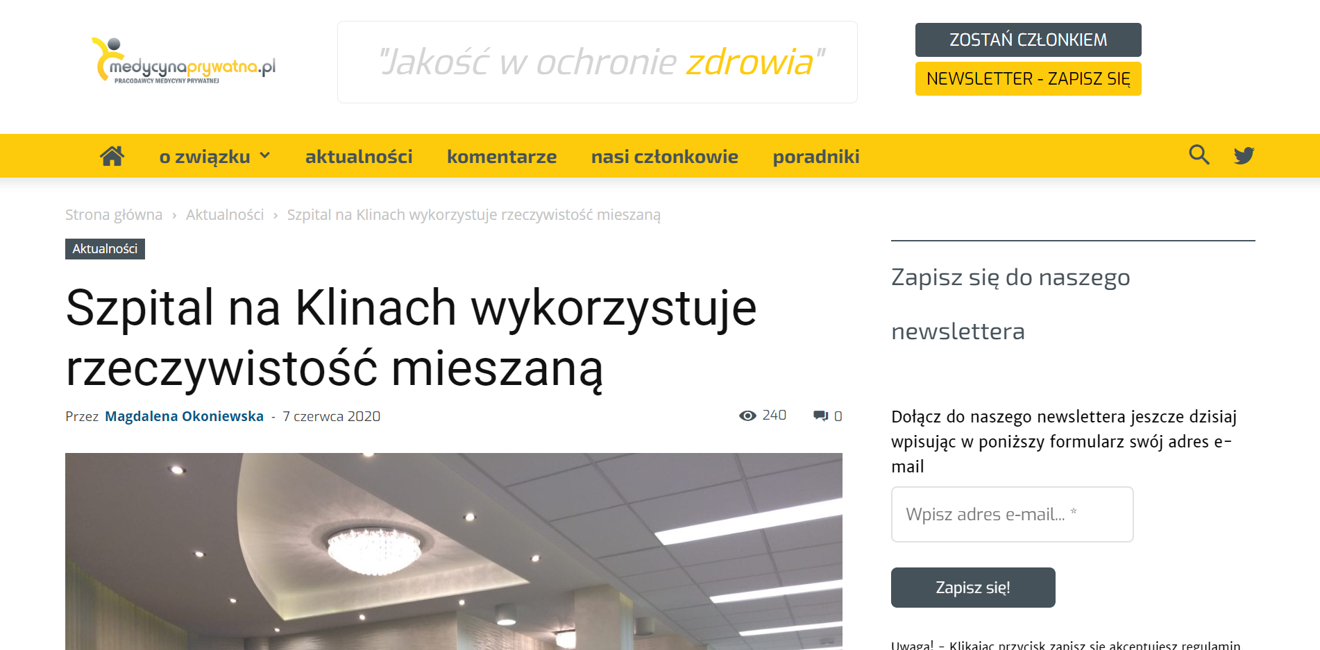 szpital na klinach wykorzystuje rzeczywistosc mieszana