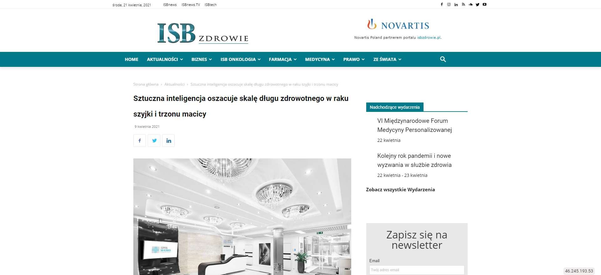 sztuczna inteligencja oszacuje skale dlugu zdrowotnego w raku szyjki i trzonu macicy