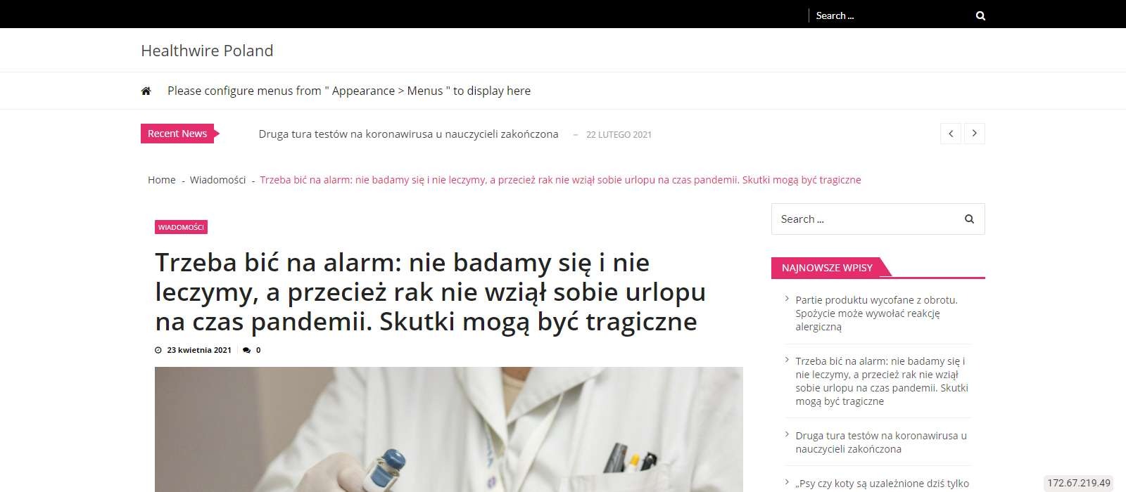 trzeba bic na alarm nie badamy sie i nie leczymy a przeciez rak nie wzial sobie urlopu na czas pandemii skutki moga byc tragiczne