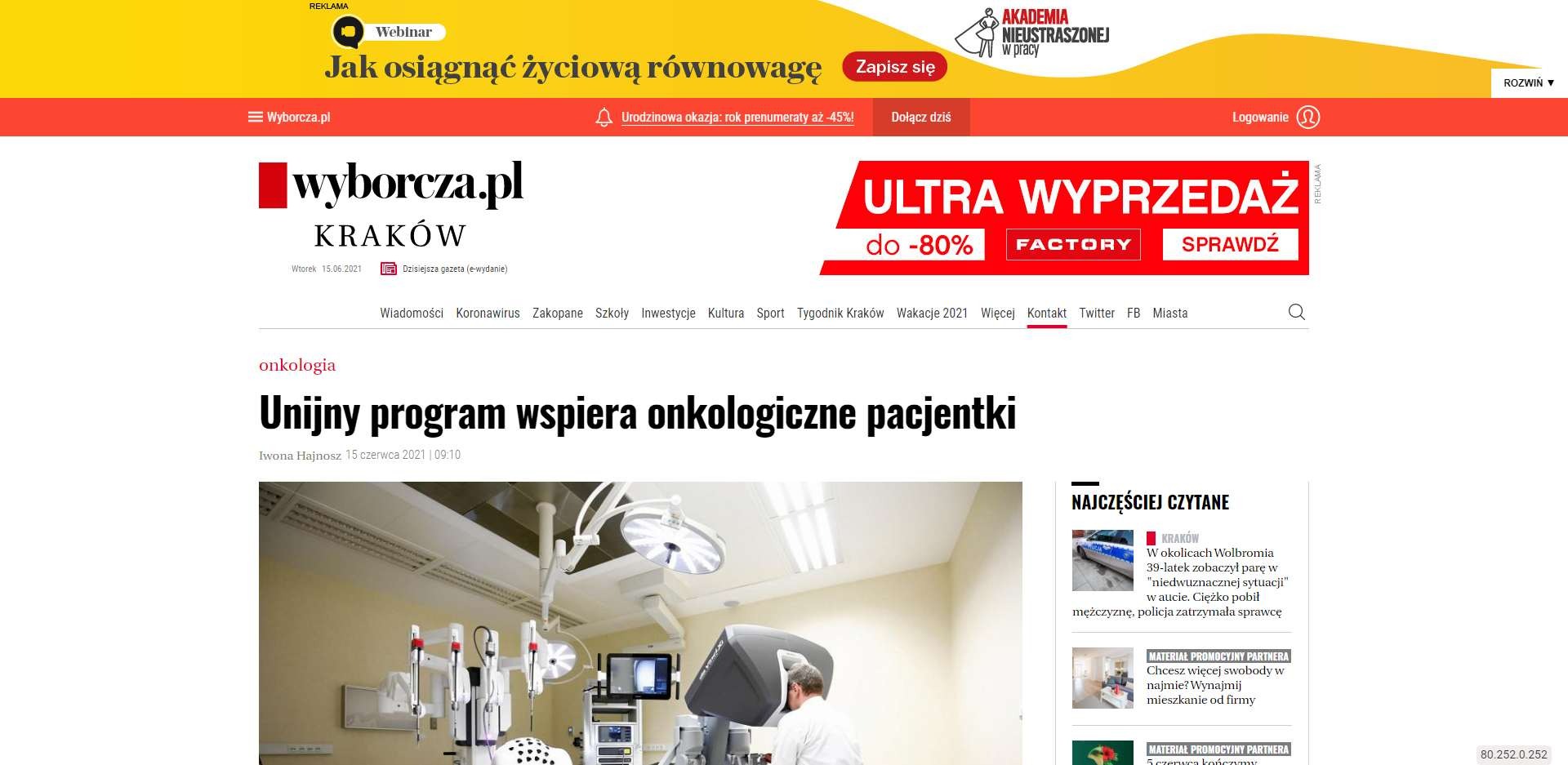 unijny program wspiera onkologiczne pacjentki