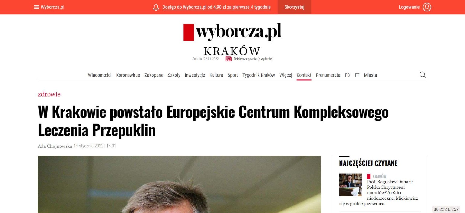 w krakowie powstalo europejskie centrum kompleksowego leczenia przepuklin