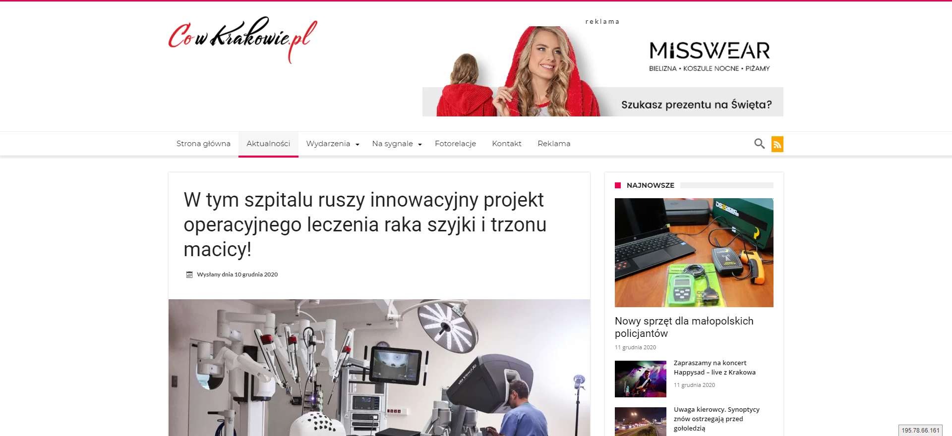 w tym szpitalu ruszy innowacyjny projekt operacyjnego leczenia raka szyjki i trzonu macicy