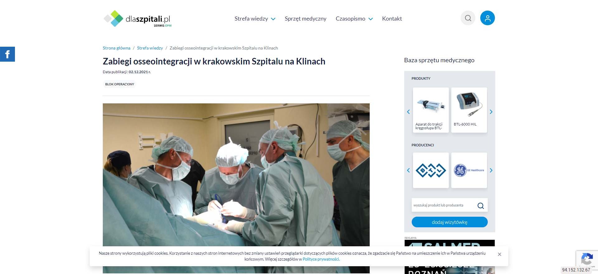 zabiegi osseointegracji w krakowskim szpitalu na klinach