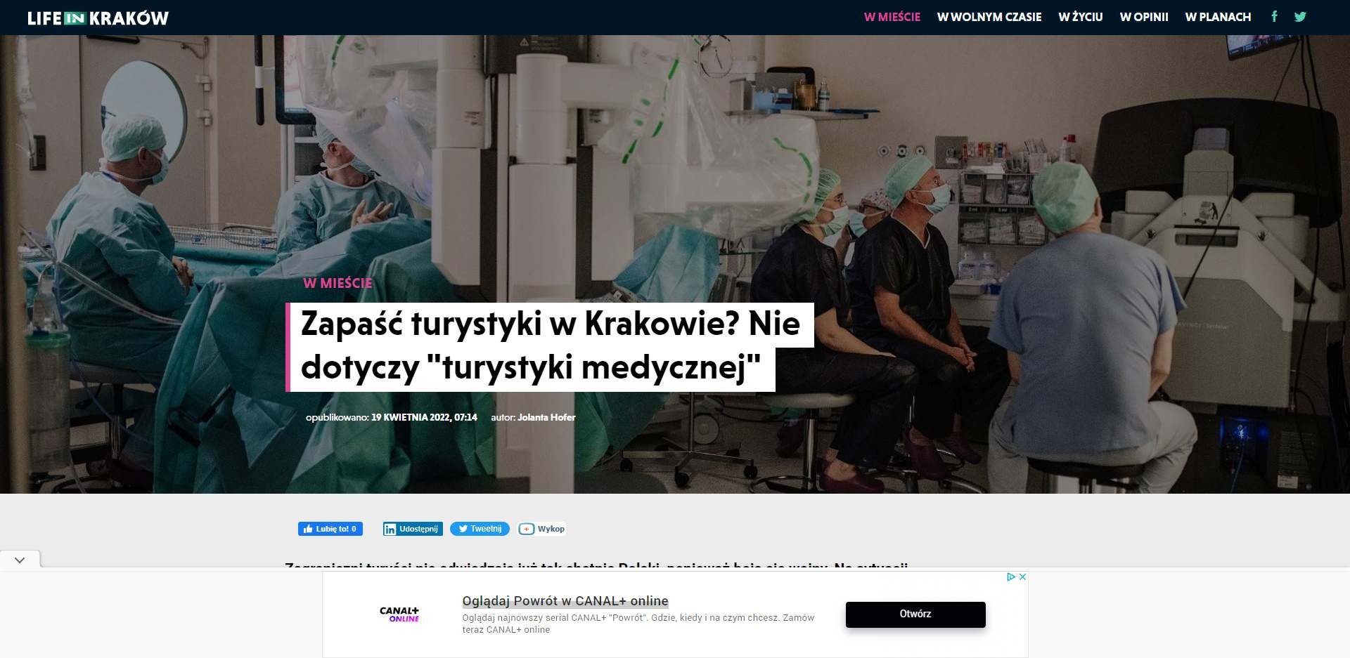 zapasc turystyki w krakowie nie dotyczy turystyki medycznej