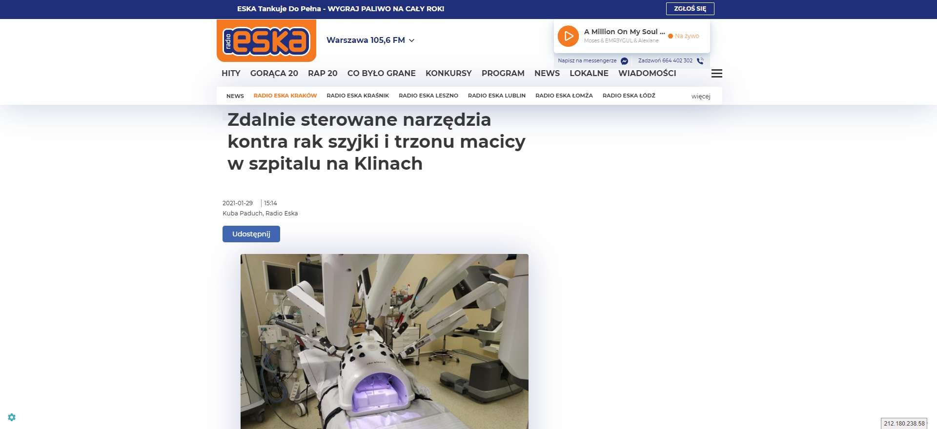 zdalnie sterowane narzedzia kontra rak szyjki i trzonu macicy w szpitalu na klinach